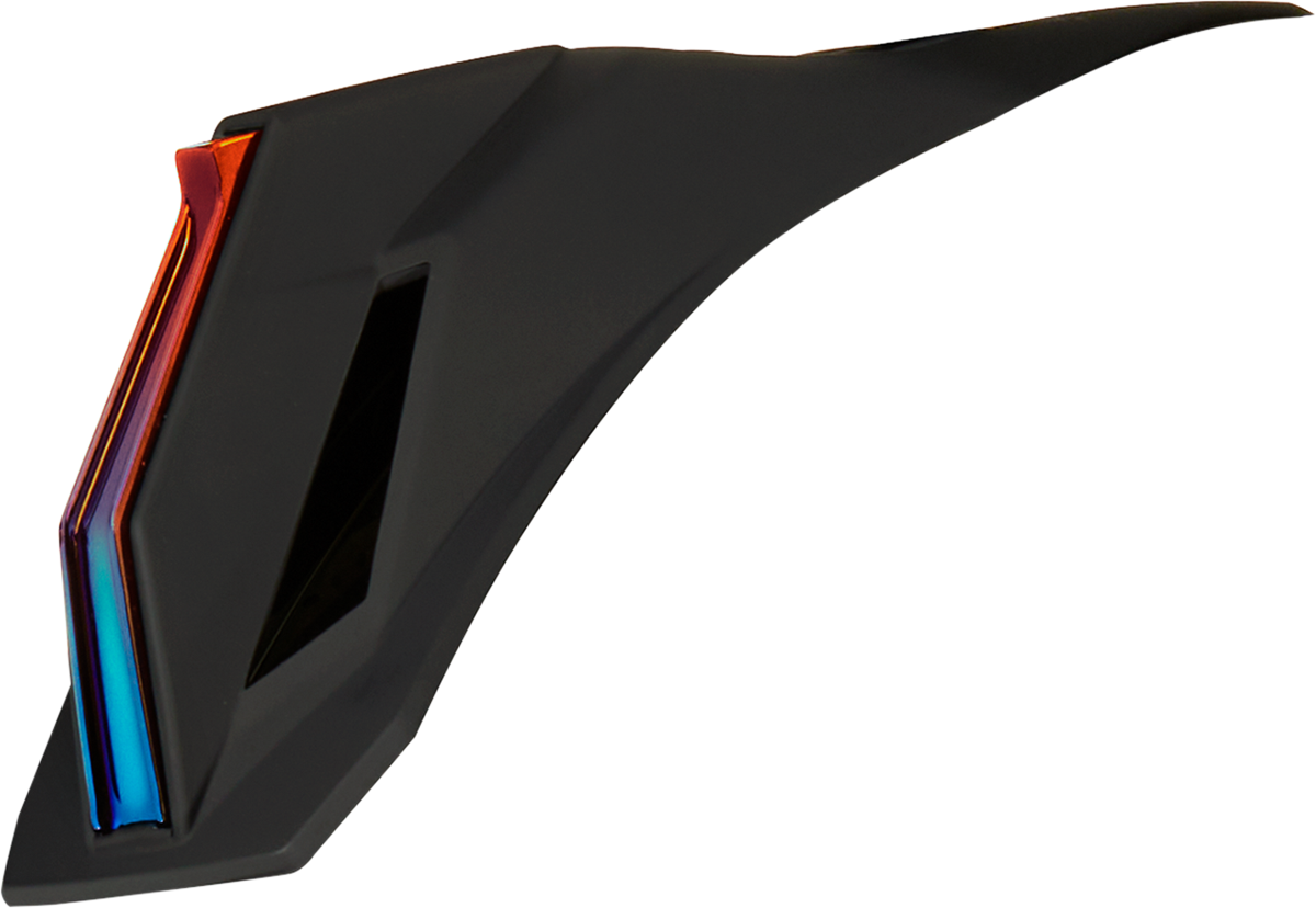 Black and red ICON Airform™ Speedfin helmet part from Bill's Exhausts, showing detailed close-up of the helmet's design and branding.