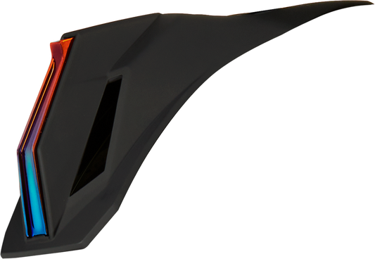 Black and red ICON Airform™ Speedfin helmet part from Bill's Exhausts, showing detailed close-up of the helmet's design and branding.