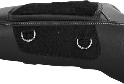 Bill's Exhausts SADDLEMEN Adventure Tour Seat for Tiger 800, black, one-piece, stitched motorcycle seat for touring and comfort.