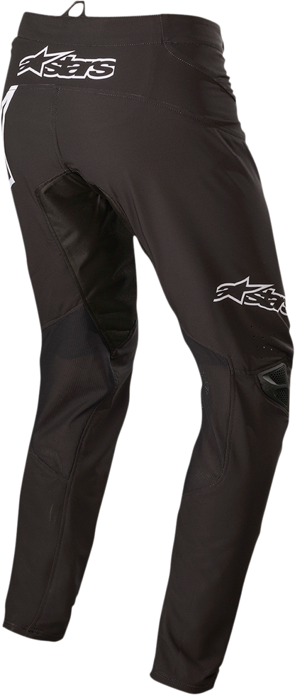 Black Alpinestars Techstar Pants for motorcycle riding, US size 36, with reinforced panels and adjustable waist.