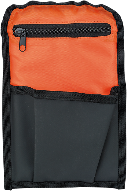 Bill's Exhausts BILTwell handlebar bag 3008-01 showing durable fabric, zipper closure, and compact design for motorcycle handlebars.