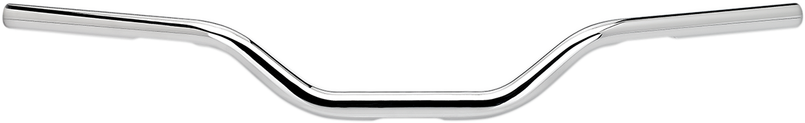 Chrome BILTWELL Oversized Handlebar Tracker Mid for motorcycles, showcasing sleek, curved design on a clean background.