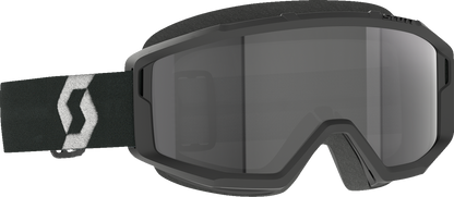 Scott Primal Sand Dust Goggle in black and white with dark gray lenses, designed for dust and sand protection.