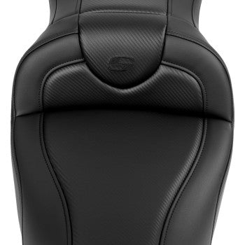 SADDLEMEN Roadsofa™ motorcycle seat by Bill's Exhausts, black carbon fiber with black stitching, without backrest, for '08-'19 models