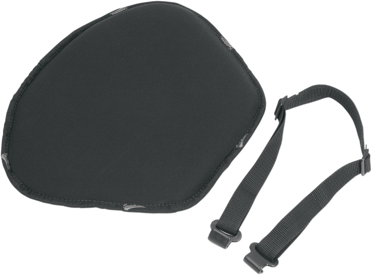 Black SADDLEMEN Original Comfort motorcycle seat pad in large size with soft-stretch fabric, designed for comfort and durability.