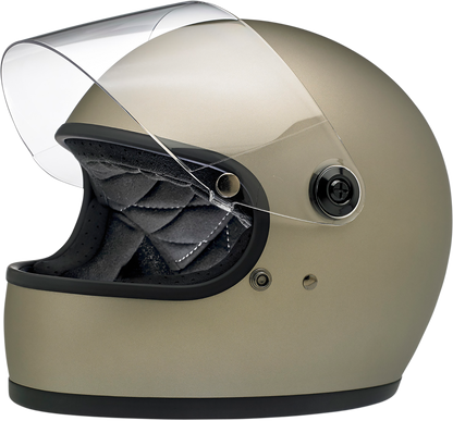 BILTWELL Gringo S helmet in flat titanium color, XS size, featuring a sleek motorcycle helmet design with matte finish.