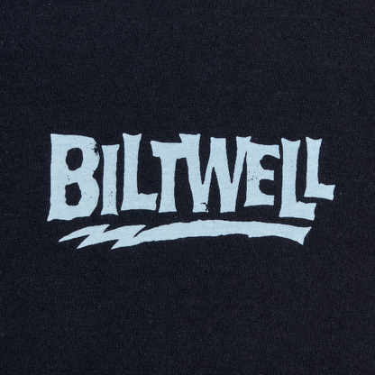 Black BILTWELL Buggy T-Shirt in small size, featuring the Bill's Exhausts logo on the front.