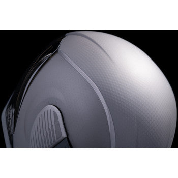 Silver ICON Airform™ Helmet with MIPS® technology in 2XL size, featuring a sleek design suitable for motorcycle riding.