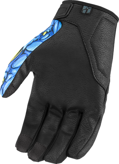 Blue ICON Hooligan Kryola Kreep gloves in XL size, designed for durability and comfort, featuring textured grip and sporty style.