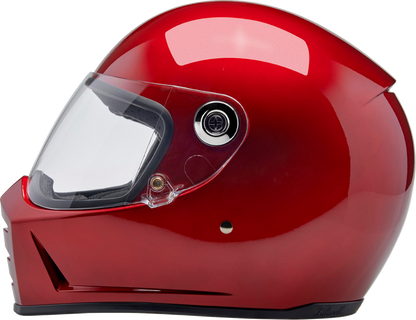 BILTWELL Lane Splitter helmet in metallic cherry red, small size, with aerodynamic design and ventilation features.
