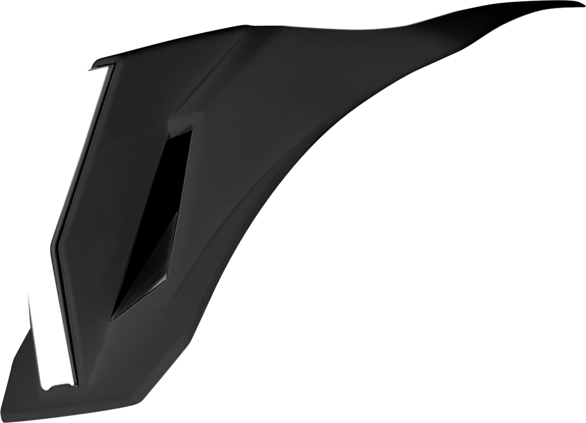 Black and silver ICON Airform Speedfin helmet part from Bill's Exhausts, featuring sleek design and durable construction.
