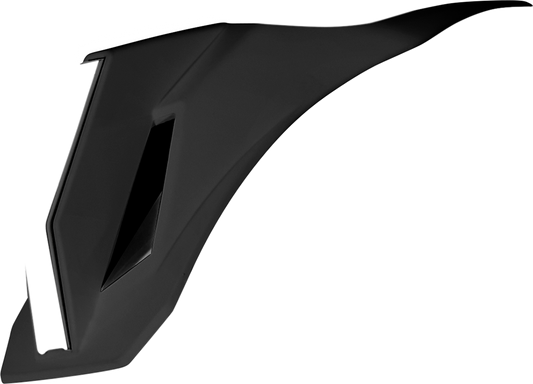 Black and silver ICON Airform Speedfin helmet part from Bill's Exhausts, featuring sleek design and durable construction.