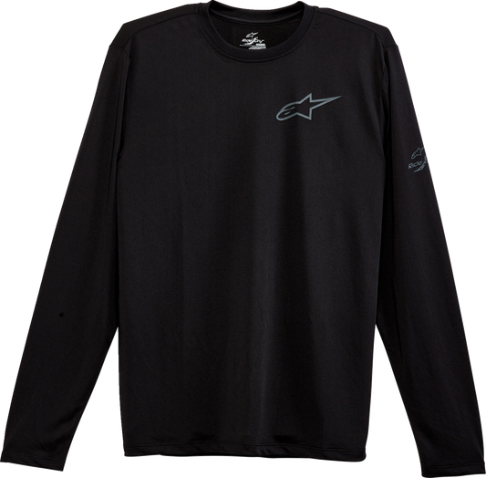 Black Alpinestars Pursue Performance long-sleeve T-shirt in large size, featuring the brand logo on the chest.