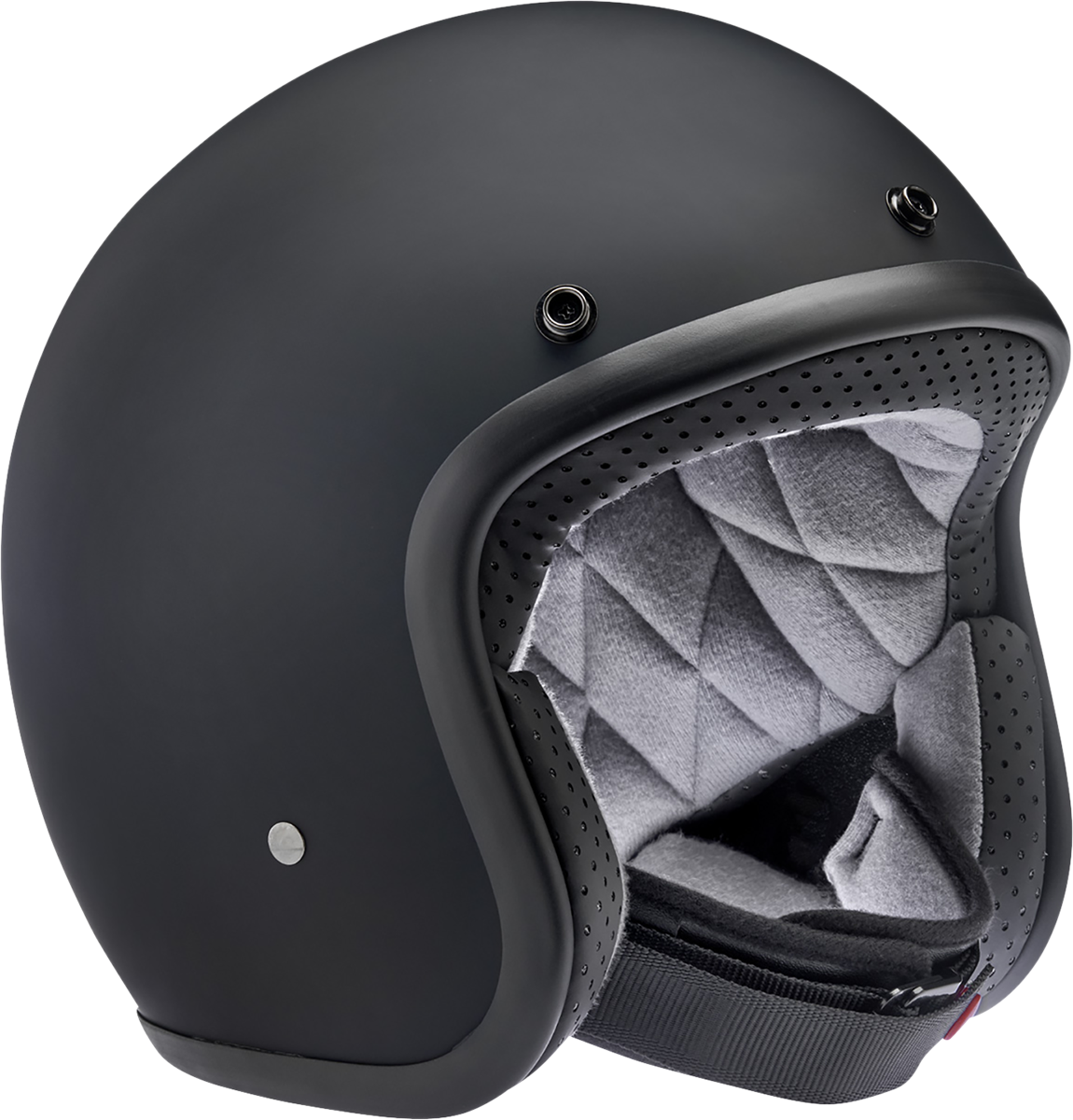 Biltwell Bonanza helmet in flat black, small size, featuring a sleek design and matte finish, from Bill's Exhausts.