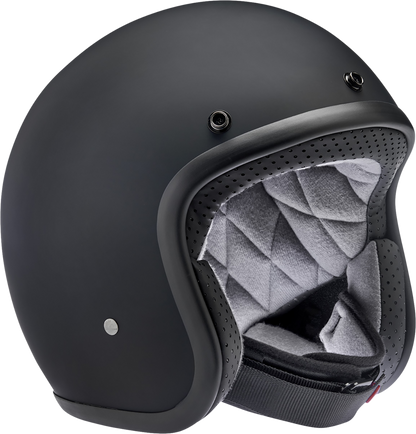 Biltwell Bonanza helmet in flat black, small size, featuring a sleek design and matte finish, from Bill's Exhausts.