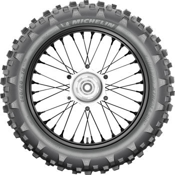 Michelin Enduro Xtrem 2 rear motorcycle tire 140/80-18 with 70M speed rating, shown mounted on wheel.