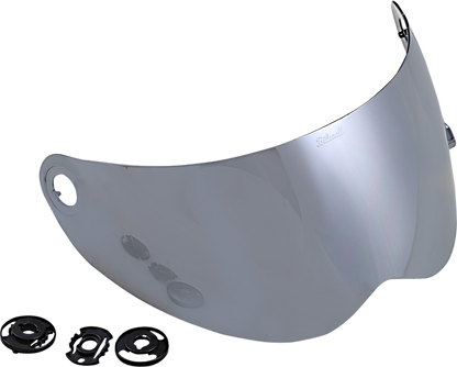 Chrome mirror for Biltwell Lane Splitter Gen 2 motorcycle helmet shield, designed for Bill's Exhausts helmets.