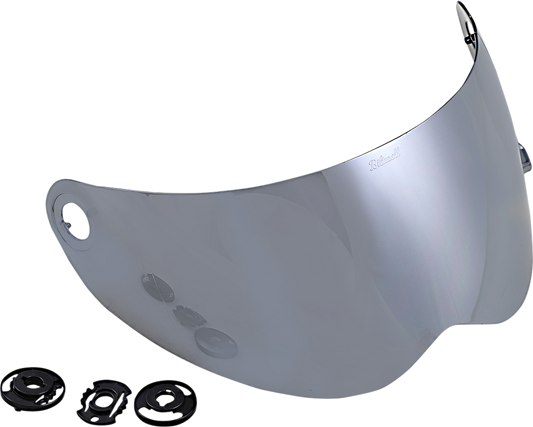 Chrome mirror for Biltwell Lane Splitter Gen 2 motorcycle helmet shield, designed for Bill's Exhausts helmets.