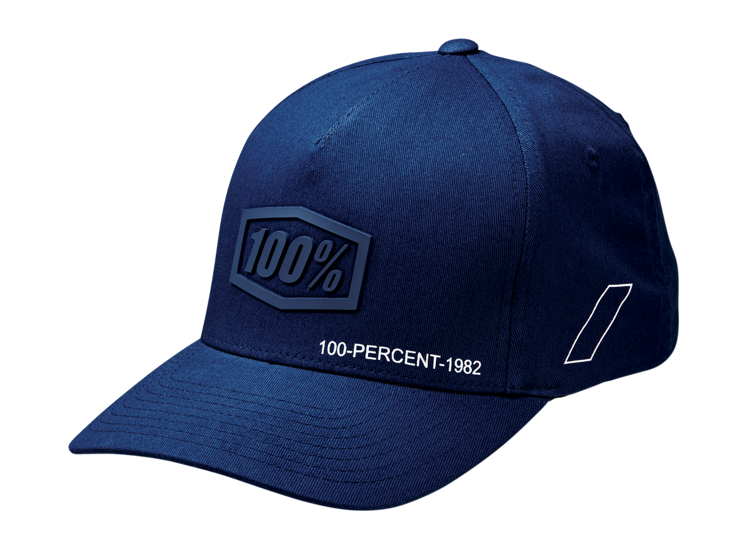 Bill's Exhausts navy Shadow Flexfit hat in small/medium size, featuring a structured baseball cap design with curved brim.
