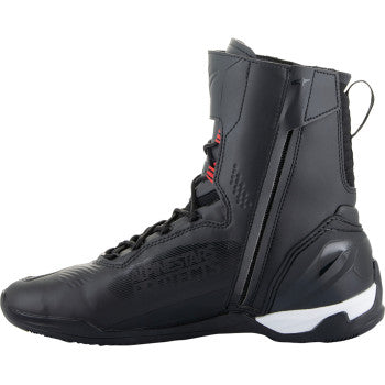 Alpinestars Superfaster shoes in black, red, and white with US 8.5 size, featuring sporty design and durable material.