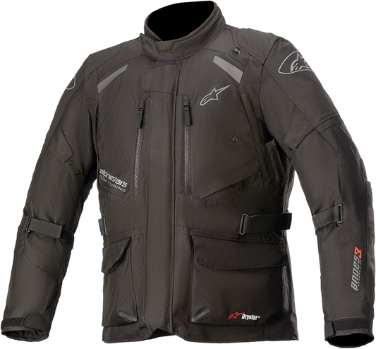 Black ALPINESTARS Andes v3 Drystar® motorcycle jacket in 2XL with protective features and durable fabric.