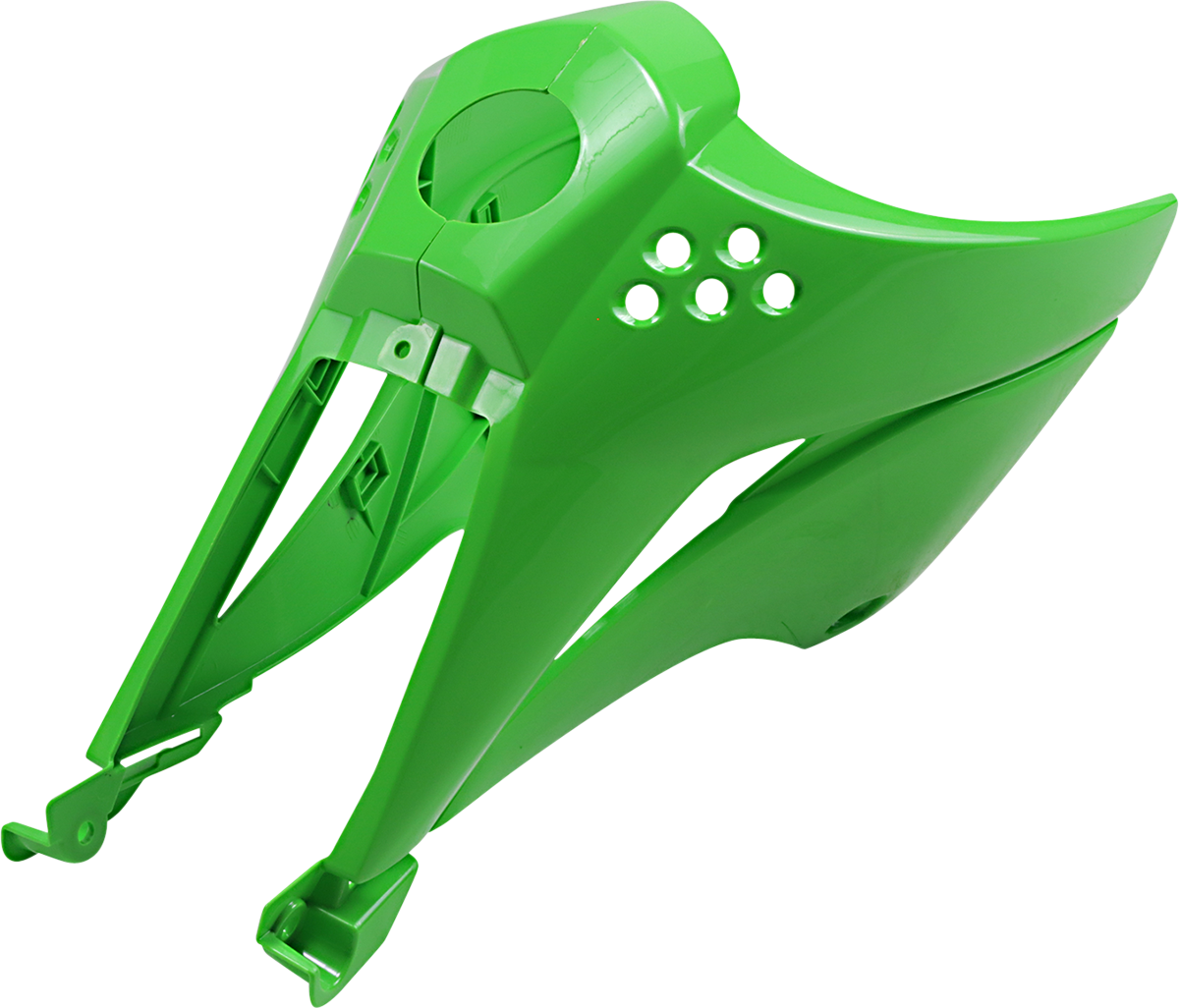 Green ACERBIS radiator shroud for motorcycle body, featuring vibrant color and sleek design.