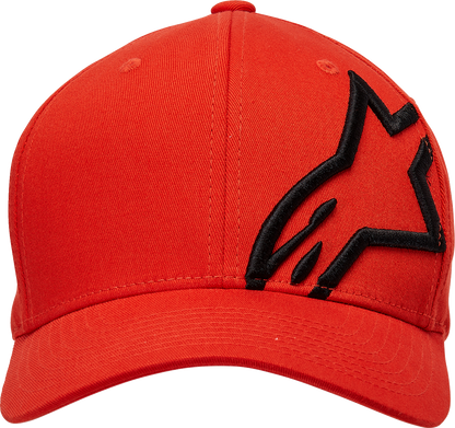 Alpinestars Corp Shift 2 hat in warm red and black, small/medium size, featuring a stylish design and the Alpinestars logo.