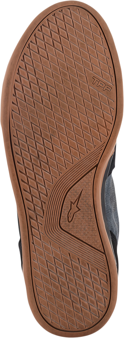 Black Alpinstars Grange shoes in US 10.5 featuring sleek design and durable construction, shown from side view.