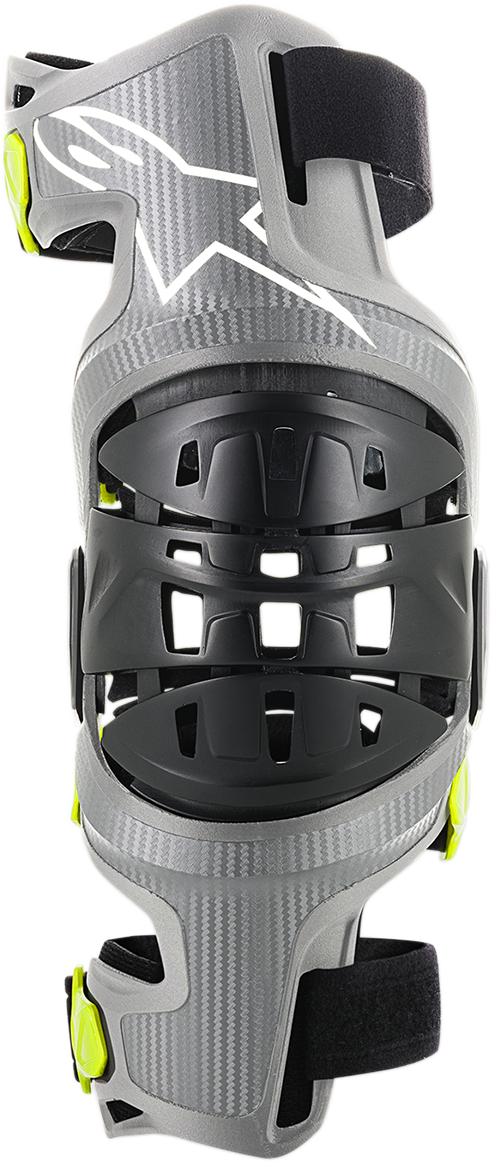 Alpinestars Bionic-7 Knee Braces set in small size, protective gear with adjustable straps and reinforced knee support.