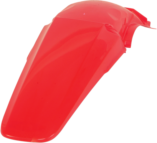 Red ACERBIS rear fender for motorcycles, body part with detailed design, designed for durability and style.