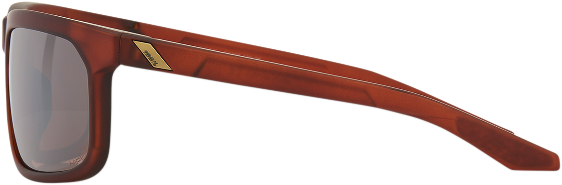 100% Hakan Sunglasses - Rootbeer - Silver Mirror 61036-139-75 - Howling Moto