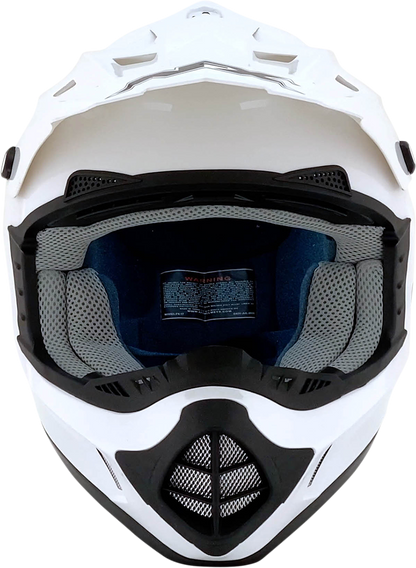 White AFX FX-17 motorcycle helmet in XL size with clear visor and aerodynamic design, featuring subtle ventilation details.