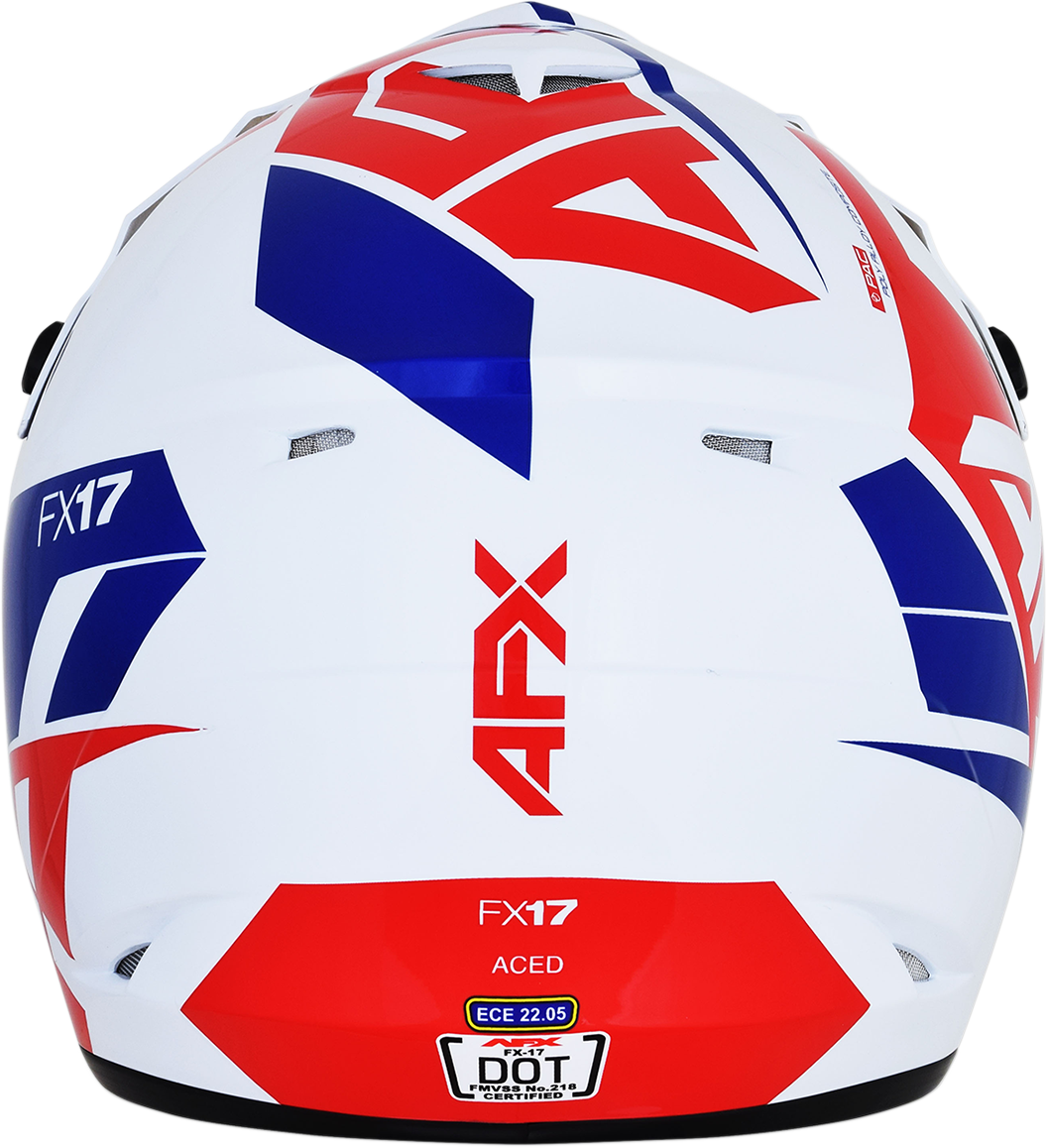 Red, white, and blue AFX FX-17 helmet in 2XL size from Bill's Exhausts, featuring a sleek aerodynamic design.