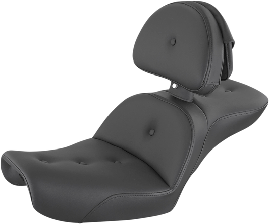 Bill's Exhausts SADDLEMEN Explorer Road Sofa Seat with backrest, motorcycle seat designed for comfort and style.