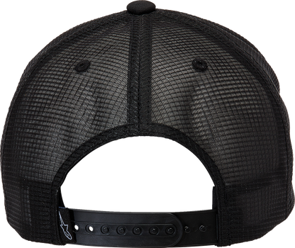 Alpinestars Delivery Trucker Hat in white and black with mesh back and adjustable strap, casual style, one size.