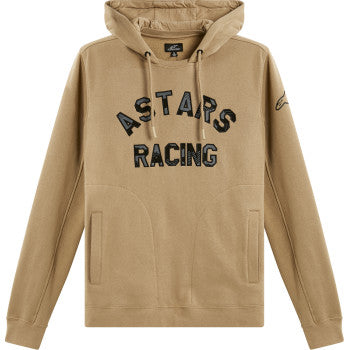 Alpinestars Assured Hoodie in sand color, large size, showing front view with soft fabric and hood, casual streetwear style.