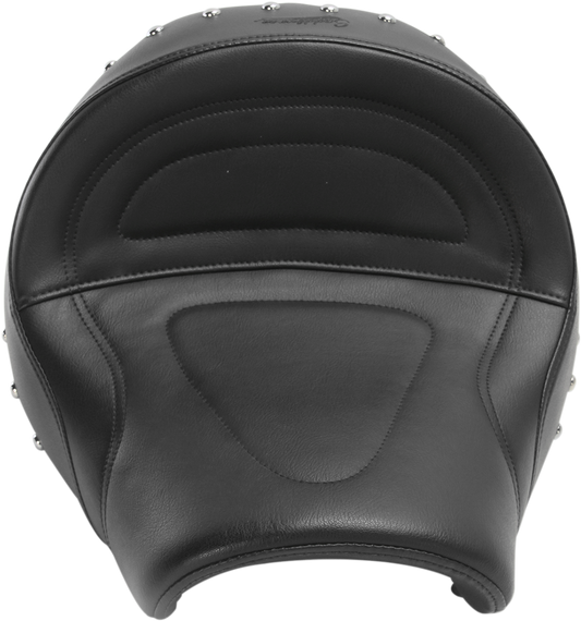 Studded SADDLEMEN Solo Seat for XVS1600 motorcycle, designed by Bill's Exhausts, featuring a comfortable, stylish riding surface.