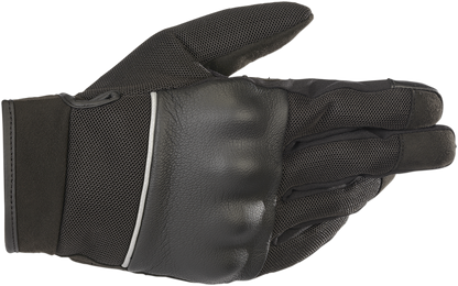 Black Alpinestars C Vented Air Gloves for men in medium size, featuring breathable design and protective knuckles.