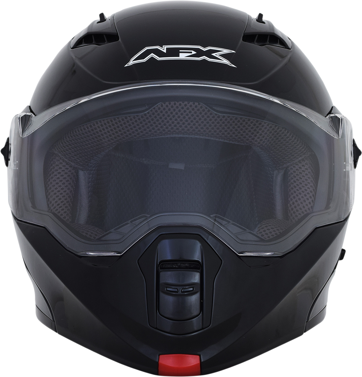 Gloss black AFX FX-111 motorcycle helmet in XL size, featuring a sleek design and clear visor for safety and style.