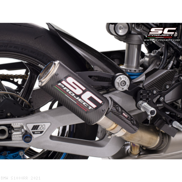 Bill's Exhausts slip-on carbon exhaust for BMW S1000RR 2020-2025, M1000RR, sport models, in stock, with sleek carbon finish.
