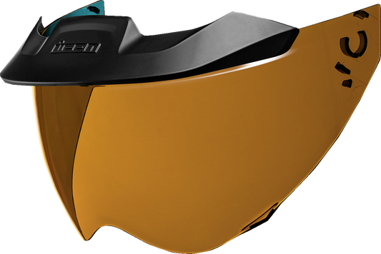 Bill's Exhausts ICON Domain™ MotoShield RST Bronze helmet part, showing close-up of the bronze-colored component for motorcycle helmets.