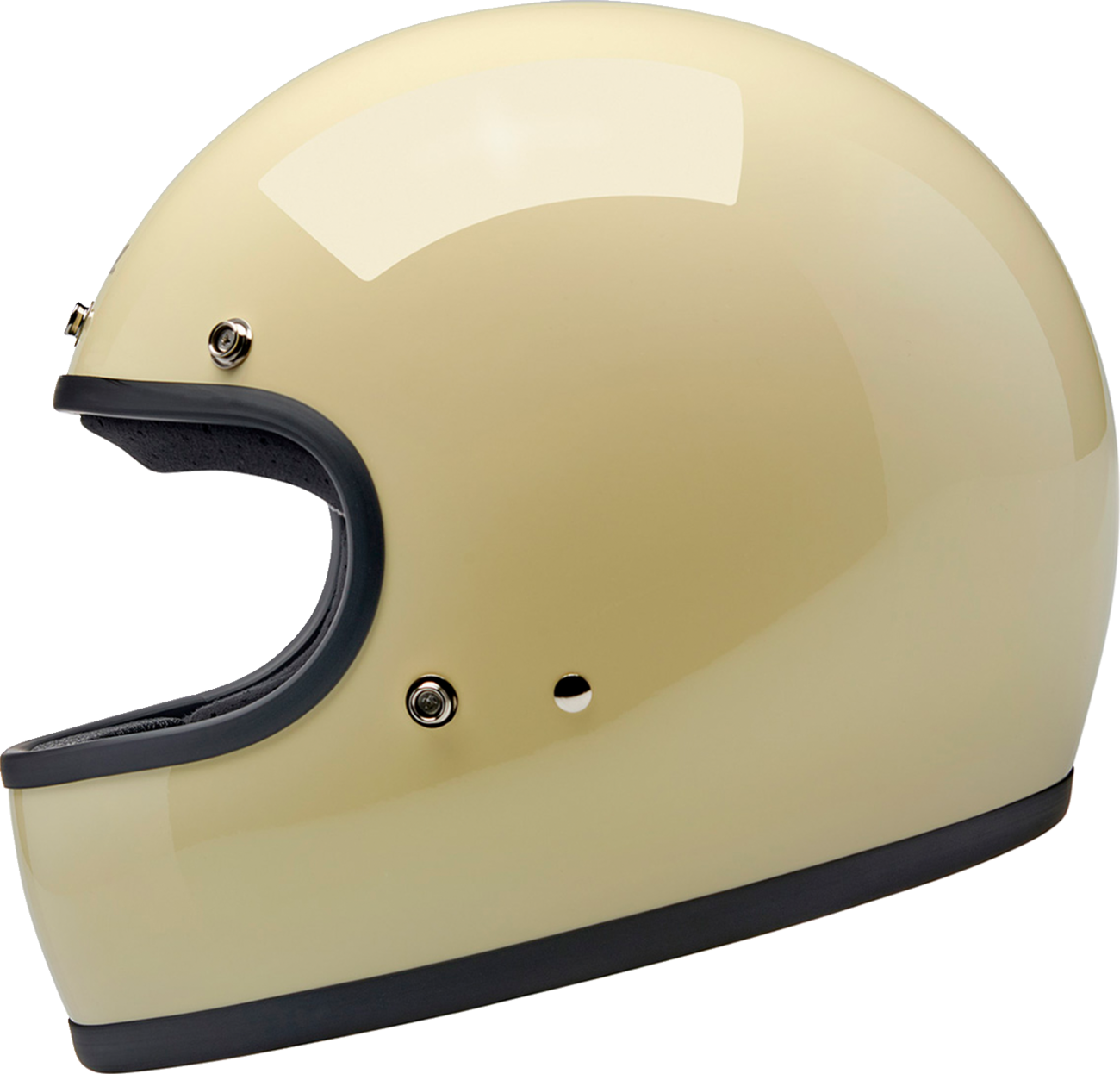 Gloss white BILTWELL Gringo helmet in large size, featuring a classic motorcycle helmet design with smooth finish.