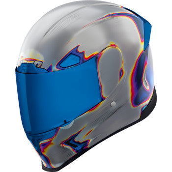 Silver ICON Airframe Pro™ helmet with Re-Entry design, small size, featuring aerodynamic vents and sleek finish.