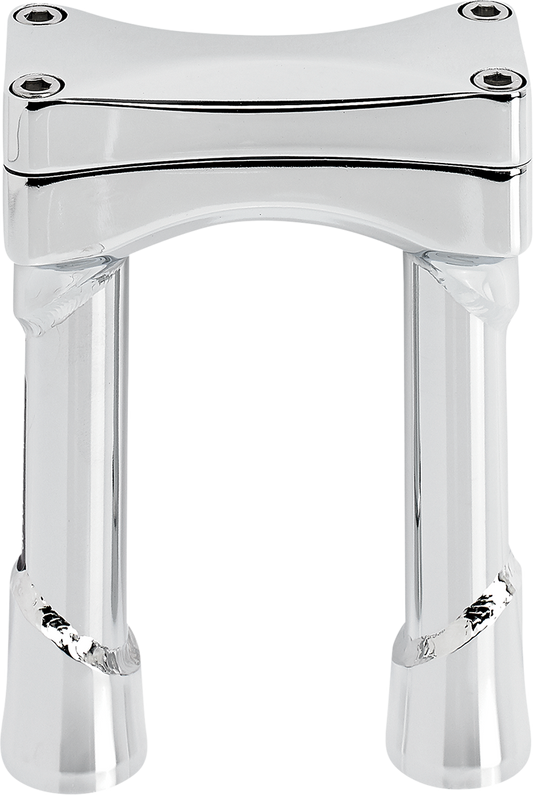 Chrome BILTWELL Risers Murdock Oversized 6-inch handlebars for motorcycle handlebar upgrade by Bill's Exhausts.
