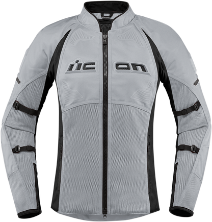 Gray ICON Women's Contra2™ Jacket in large size with detailed front view, showcasing stylish design and durable fabric.