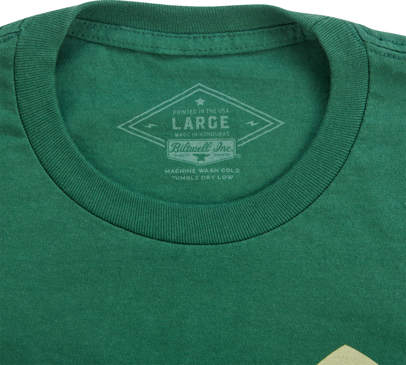 Olive BILTWELL Good Times T-Shirt in small size, featuring a casual fit with the Bill's Exhausts logo on the front.
