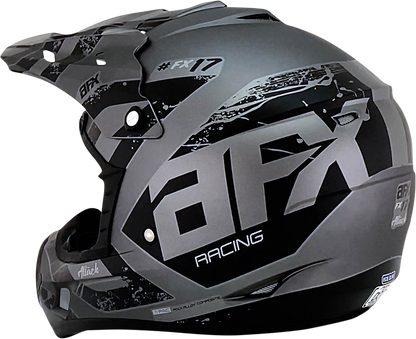 Bill's Exhausts AFX FX-17 Attack helmet in frost gray and matte black, medium size, with sleek aerodynamic design and vent details.