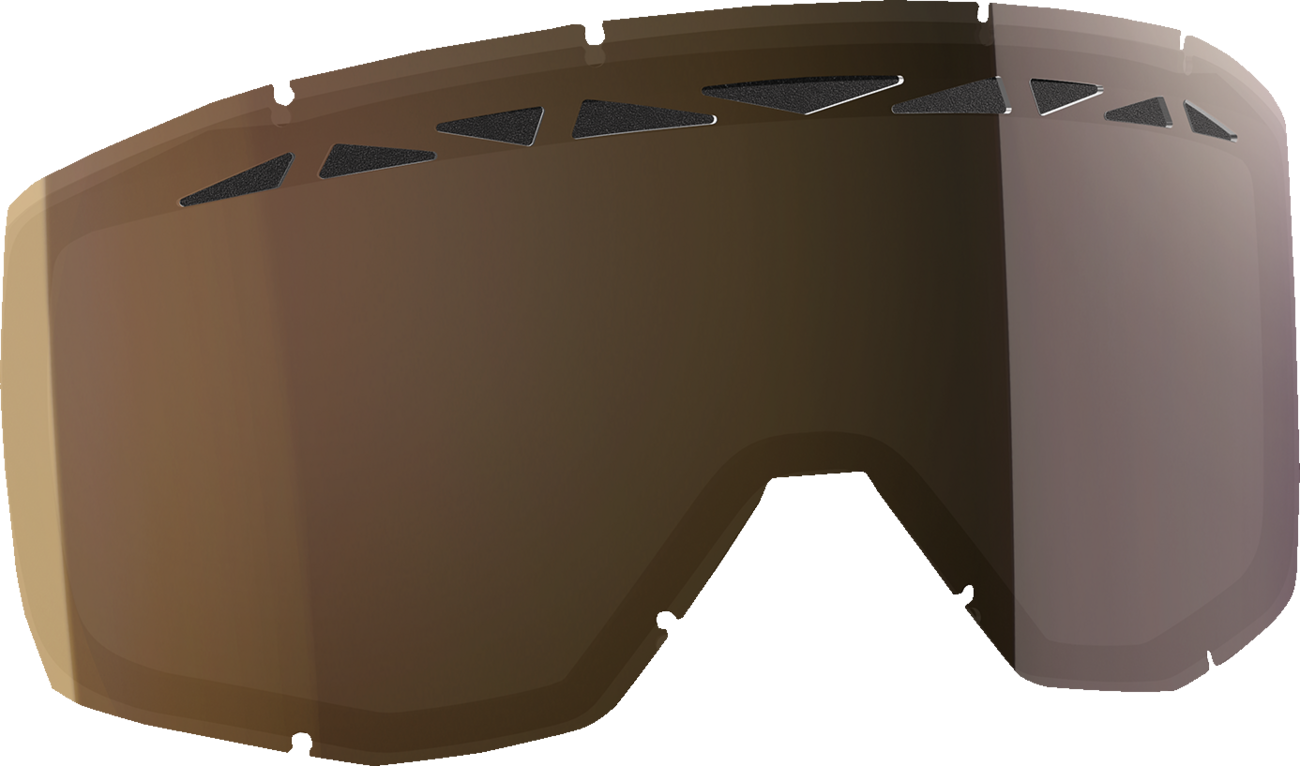 Scott Primal/Split snow lens with dual design, ACS system, enhancer gold chrome finish, suitable for snow sports goggles.