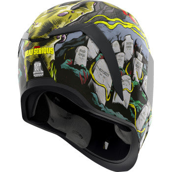 ICON Airform™ Helmet in Dead Serious Black, medium size, with aerodynamic design and ventilation openings.