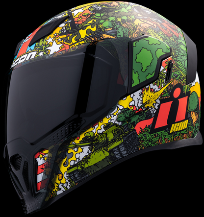 Green ICON Airflite™ GP23 helmet in XL size with aerodynamic design and ventilation features, front view.